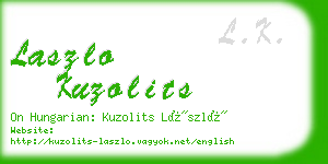 laszlo kuzolits business card